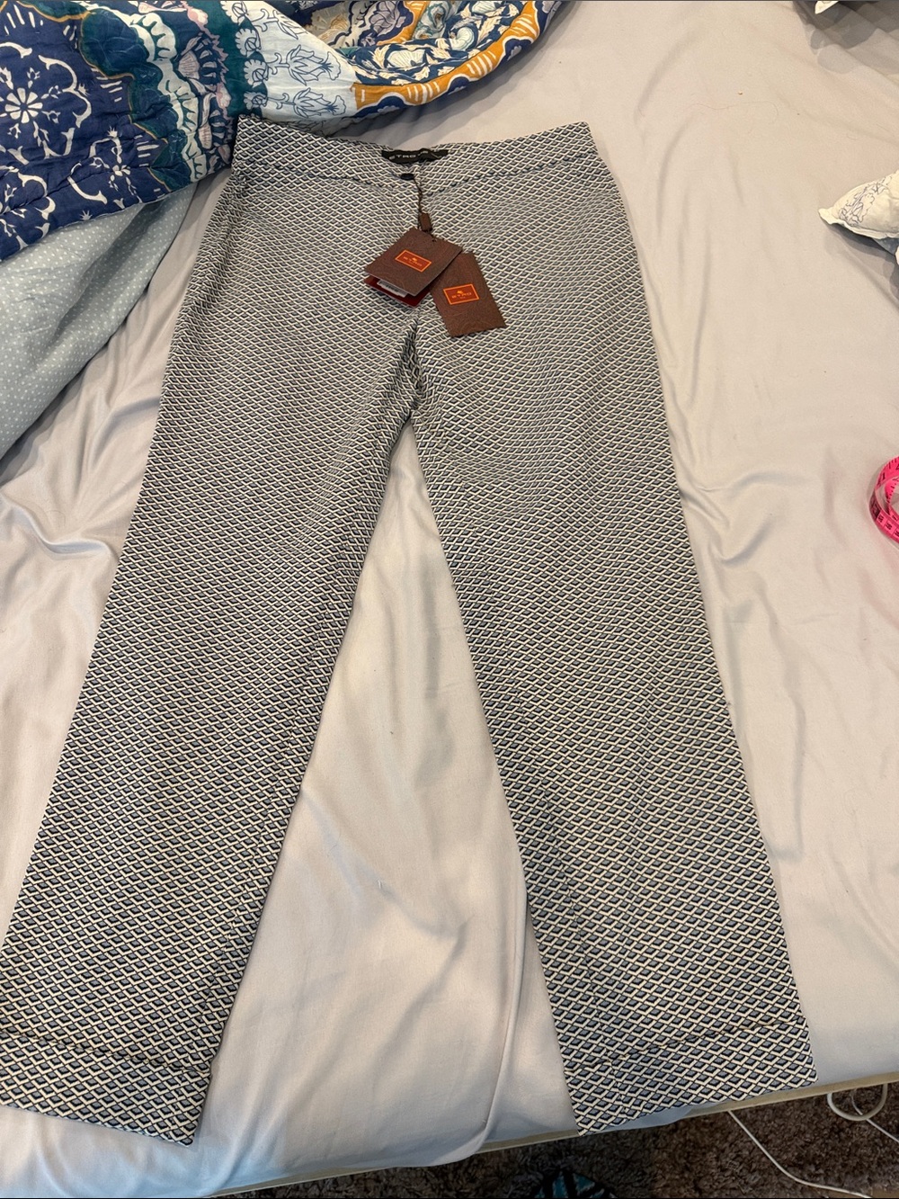 Etro Geo Printed Cropped Ankle Pants NWT